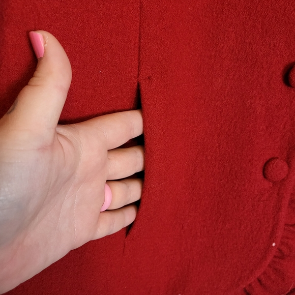 Pendleton Red Wool Ruffle Blazer - Picture 6 of 7